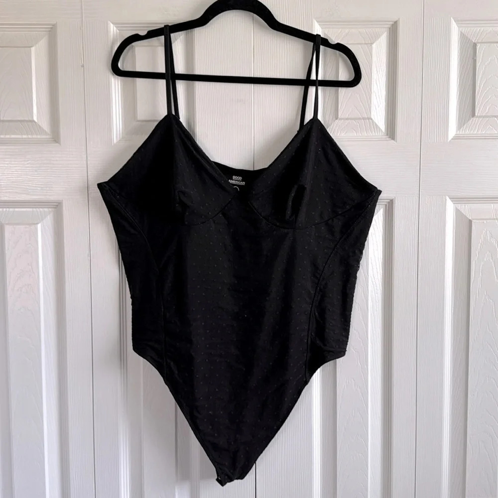 Good American | Black Polka Dot Bodysuit | size 7